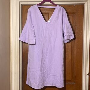 Lavender bell sleeved dress
